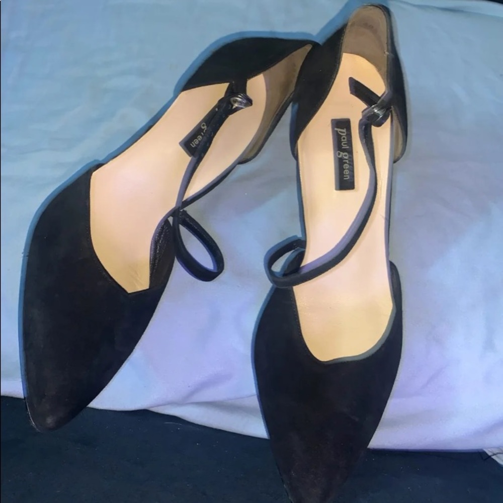 PAUL GREEN~~~ BLACK SUEDE HEELS - Picture 2 of 6